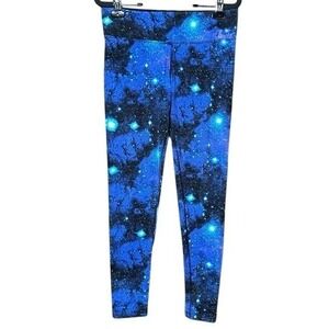 Victoria's Secret PINK Yoga Leggings Small Blue Galaxy Space Nebula Print S/P